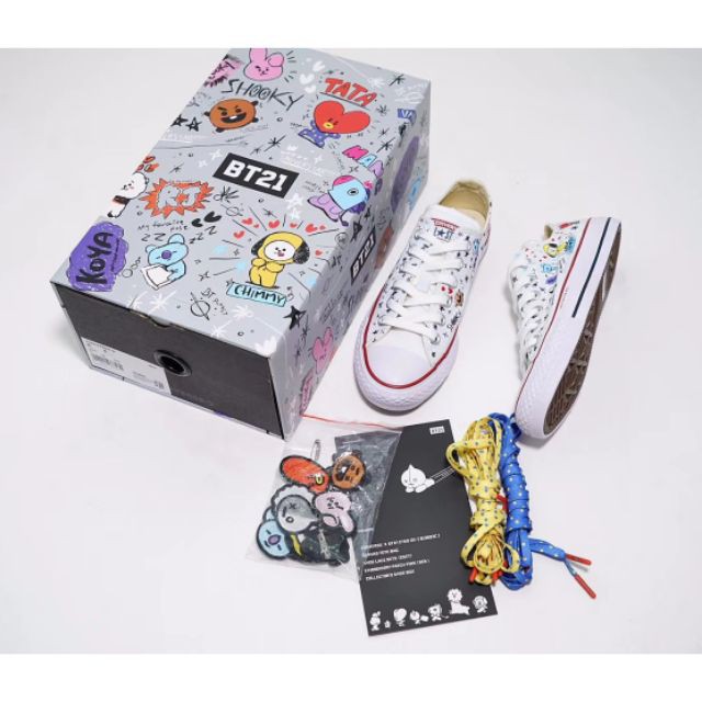 (Siêu rẻ) (KÈM HỘP + SALE GIÁ KHỦNG) giầy converse bt21 thấp cổ