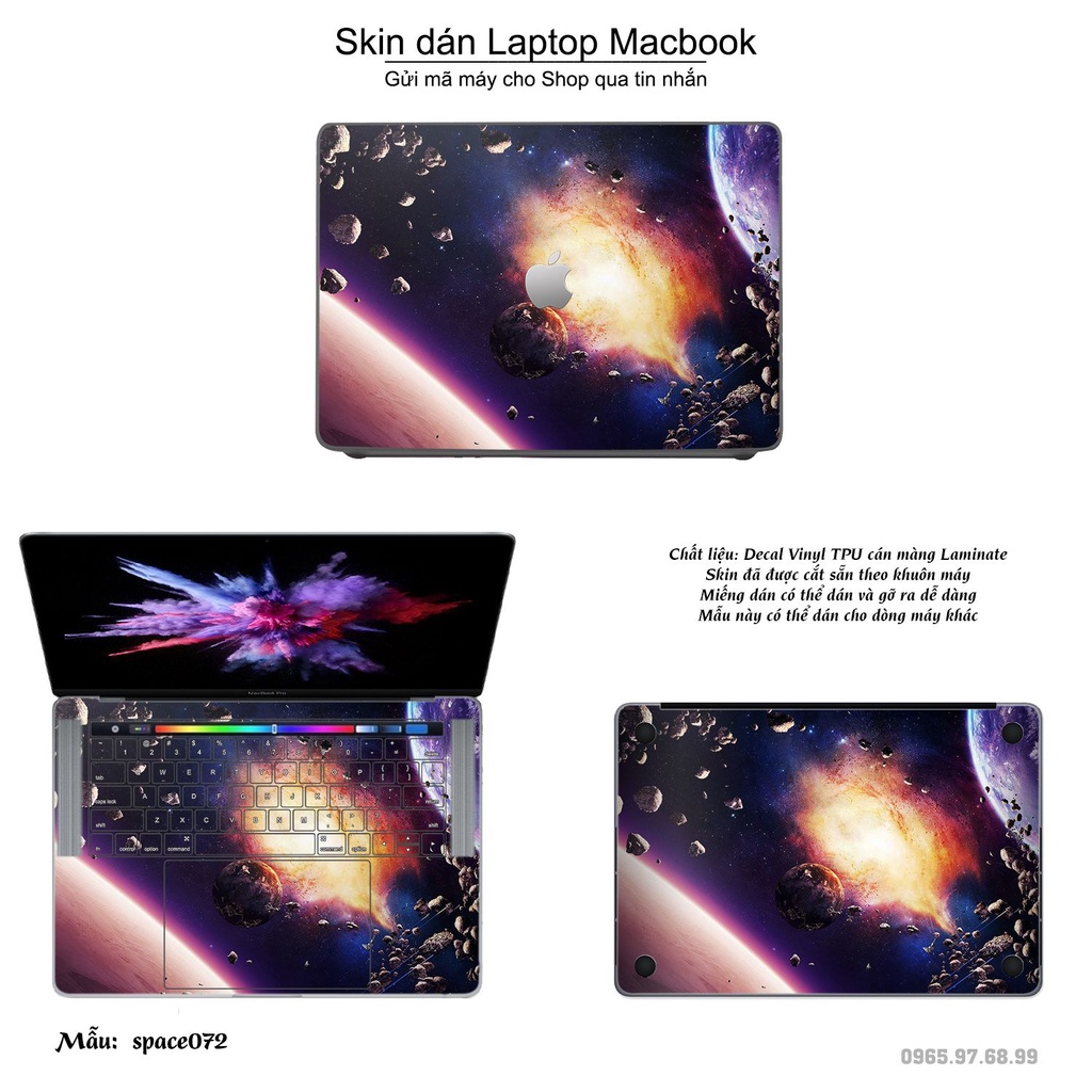 Skin dán Macbook mẫu không gian (đã cắt sẵn, inbox mã máy cho shop)