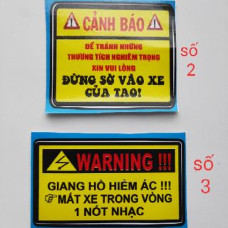 Tem logo cảnh báo vui nhộn