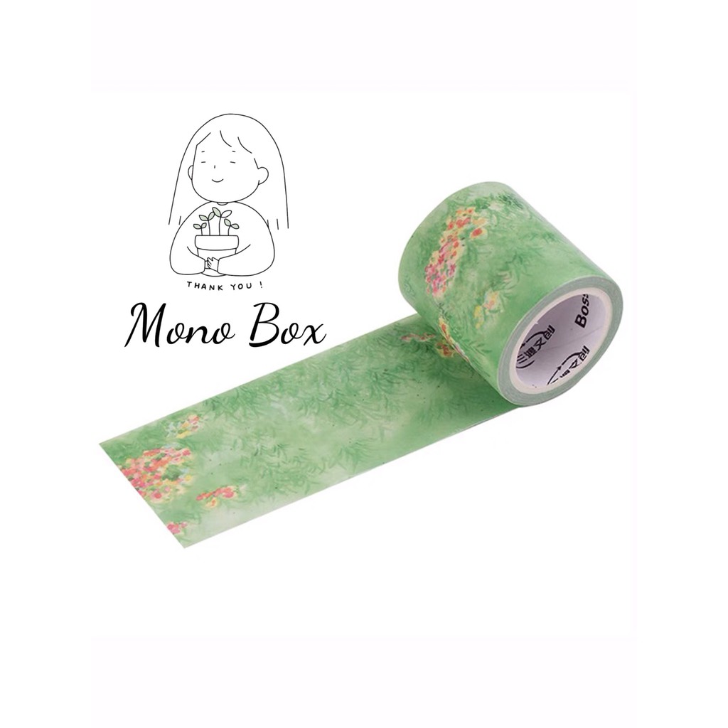 [Chiết] Washi tape họa tiết đám cỏ xanh Mono_box 00615