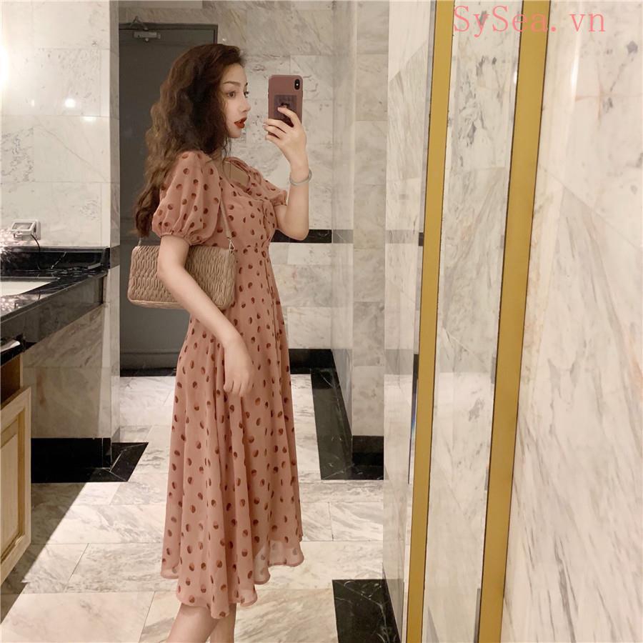 Đầm Vải Voan Tay Ngắn Thời Trang Mùa Hè Cho Nữ