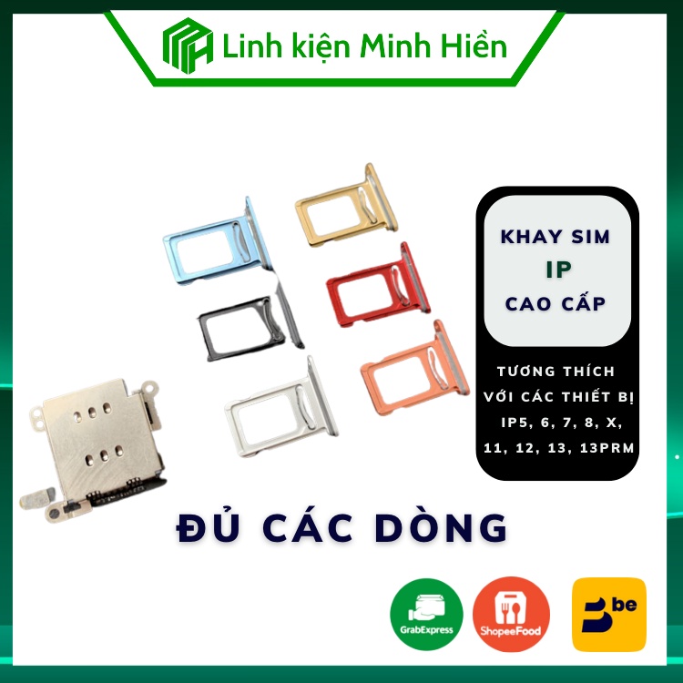 Khay sim các dòng từ iPhone XR tới 13 Pro Max bản 1 SIM ZIN có Ron Chống Nước