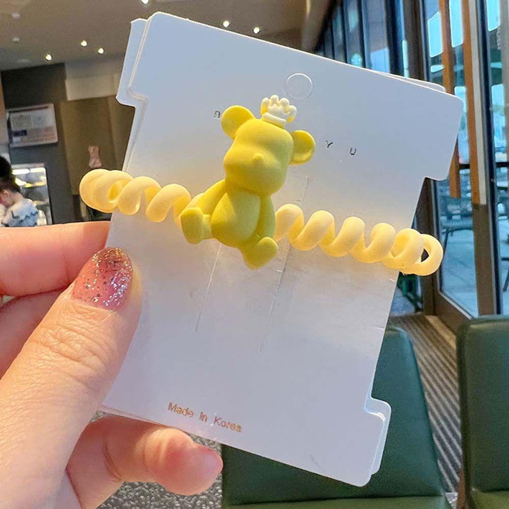 Dây Cột Tóc Dạng Xoắn Ốc Nhiều Màu Sắc Hình Gấu Dễ Thương