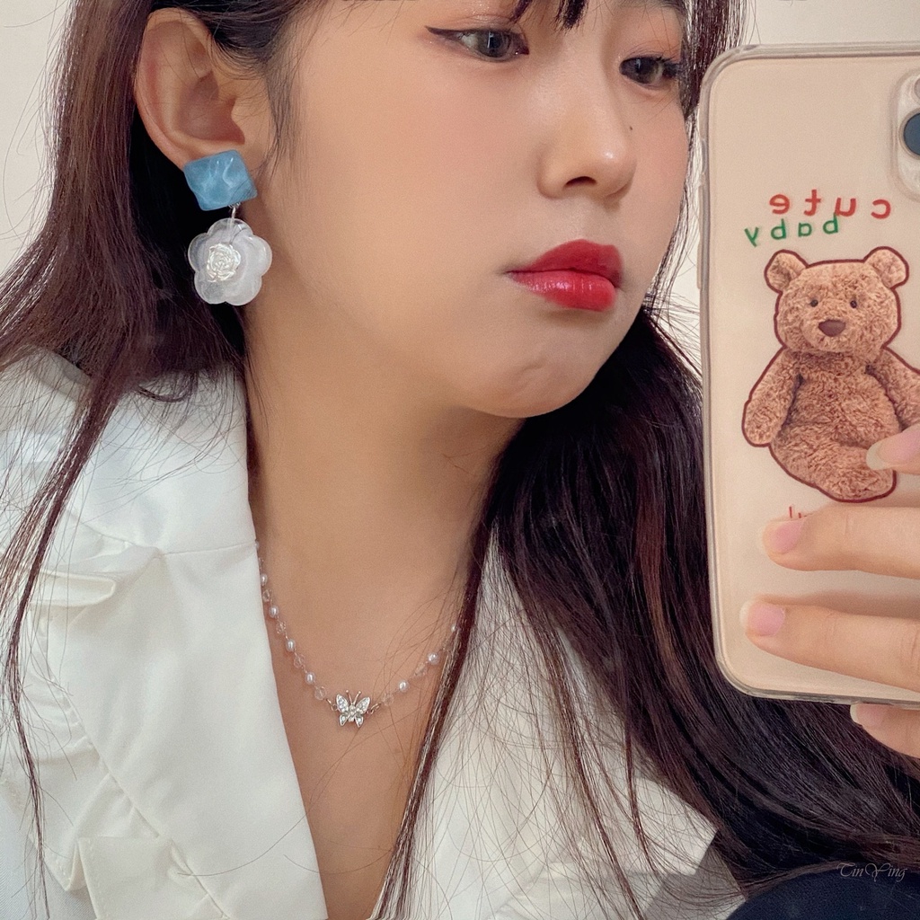 GETNOIVAS Vòng cổ Mặt Hình Bướm Đính Ngọc Trai Thời Trang Cho Nam Nữ