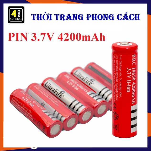 ⚡ Pin Cell 18650 3,7v - Pin cell Đỏ Sạc Dành Cho Quạt Mini 3 Tốc Độ - Quạt Cầm Tay , đèn pin siêu sáng. V.v ⚡