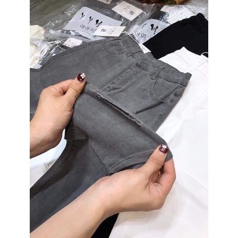 Quần Jean nữ lưng cao trơn Bigsize (Size lớn)