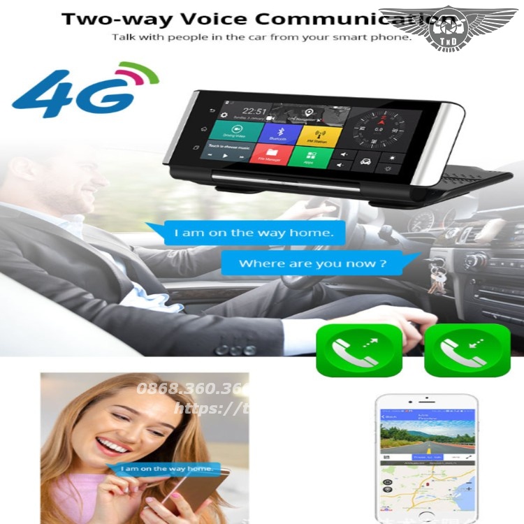 Camera hành trình đặt taplo ô tô 4G, wifi, 7 inch tích hợp cam lùi Phisung K7 | BigBuy360 - bigbuy360.vn