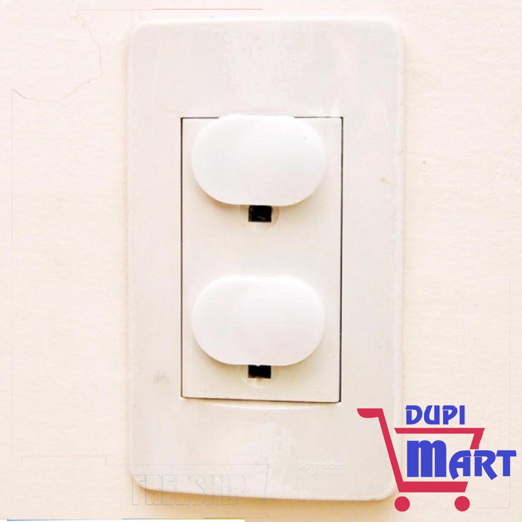 Nút bịt ổ điện 2 chân bằng nhựa cứng màu trắng - Nút che ổ cắm điện Bảo Vệ An Toàn Cho bé- DupiMart