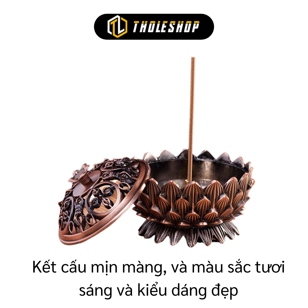 Lư Đồng - Lư Đốt Hương Hình Hoa Sen Bằng Đồng, Lư Xông Trầm Giải Tỏa Mệt Mỏi 7384