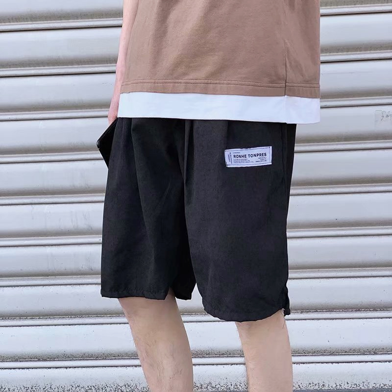 Korean Casual Short Pants Male Fashion Loose Shorts Straight Solid Slacks Simple Breathable Pant Trend Couple Sweatpants