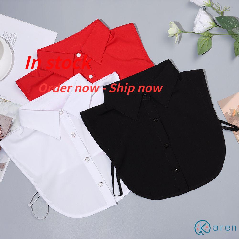 Cổ Áo Sơ Mi Giả Bằng Vải Cotton Thời Trang Sành Điệu Cho Nữ