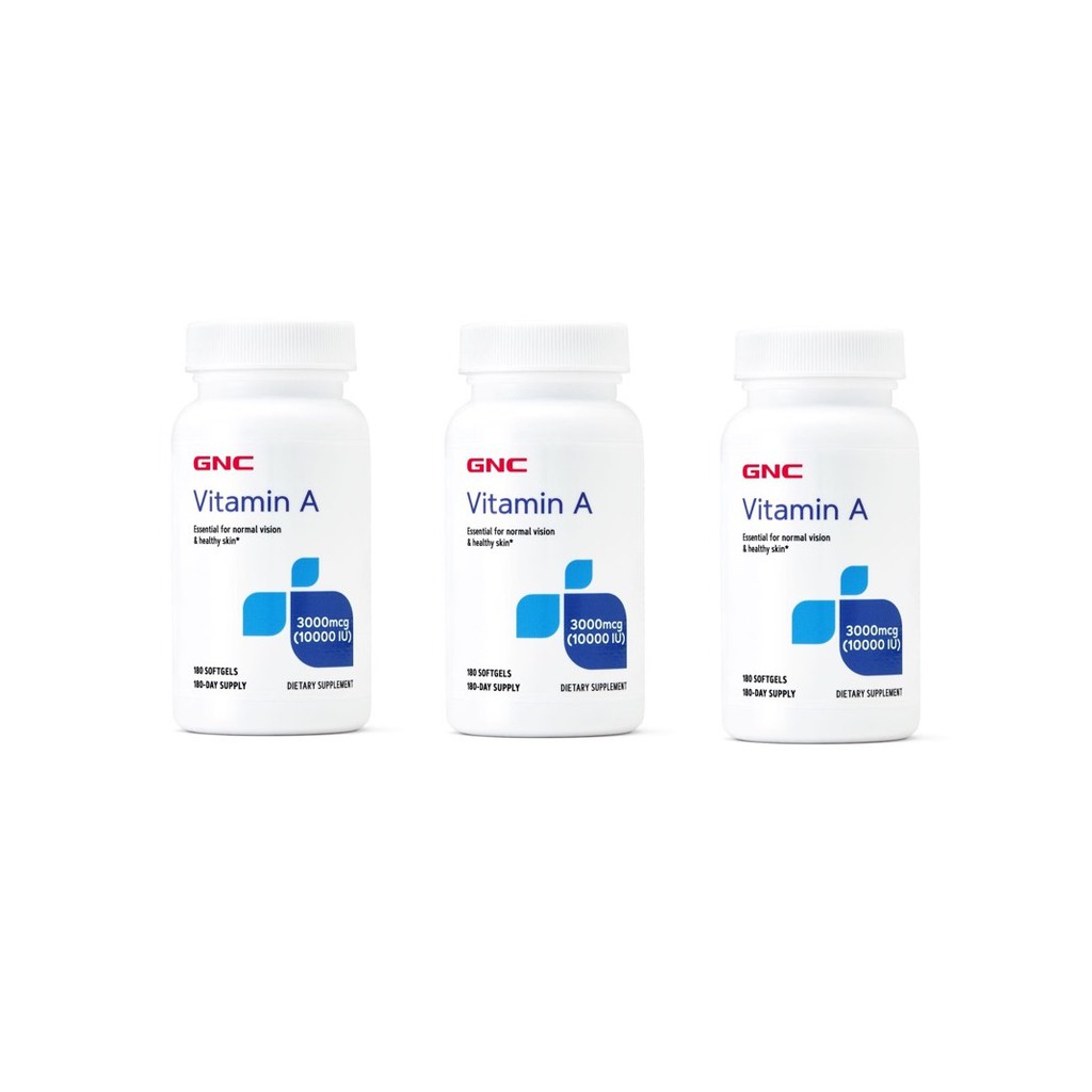 USA - GNC Vitamin A 2400mcg 8000 IU 180 viên tăng cường thị lực mắt