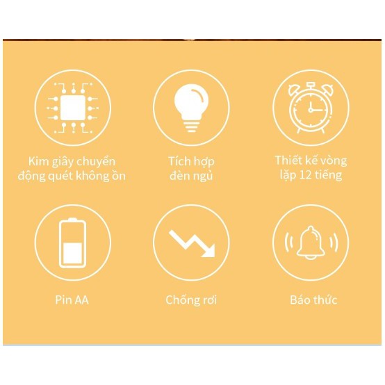 Đồng hồ báo thức dạ quang Deli - Khung thép không gỉ - 9024