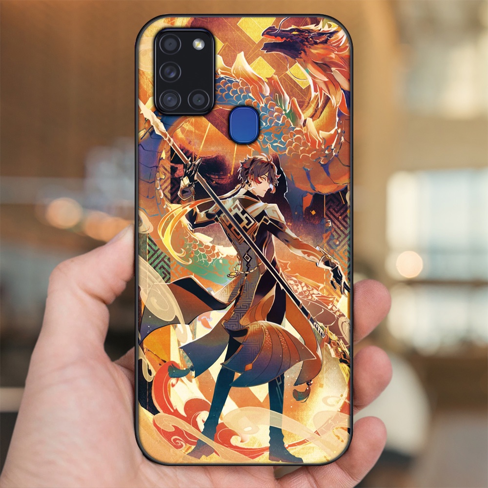 Ốp lưng Samsung A21S viền đen in hình Zhongli Genshin Impact