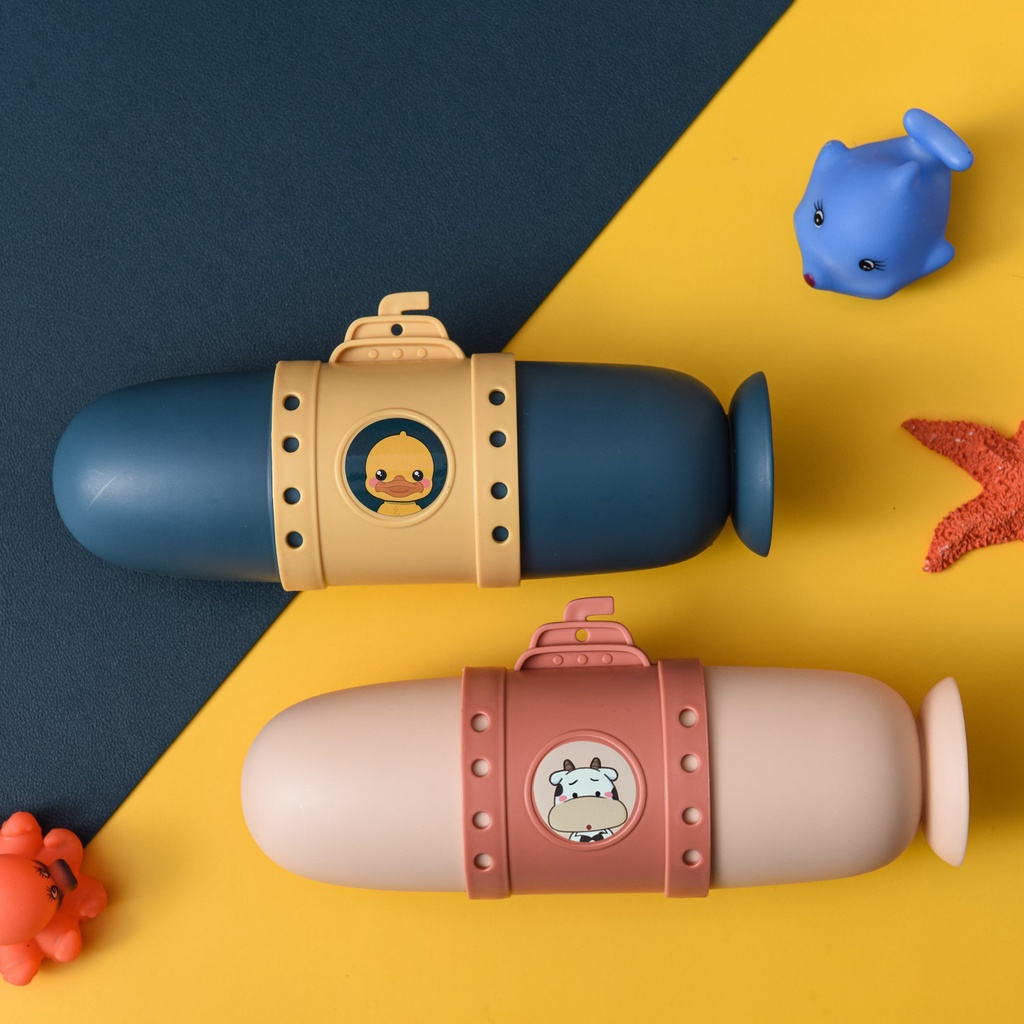 Hàng Sẵn Hộp Đựng Bàn Chải Đánh Răng Tiện Lợi du lịch cầm tay Hình tàu ngầm Hoạt Hình【Tennessee052】