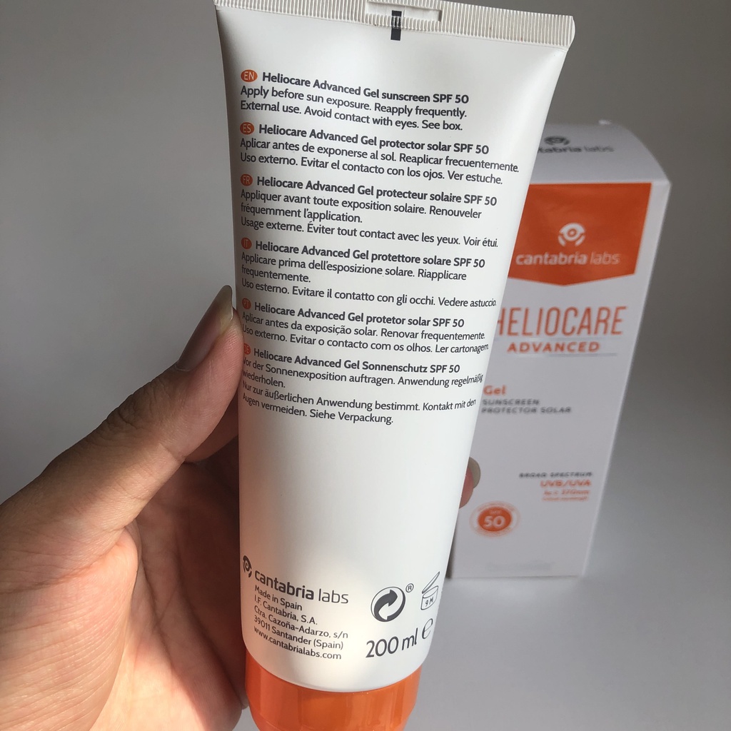 Kem chống nắng dành cho mặt và body Heliocare Advanced Gel SPF50++ 200ML