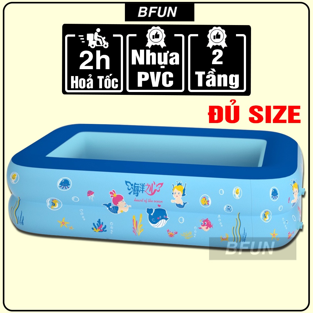 Hồ Bơi Cho Bé 2 TẦNG (Nhiều SIZE) LOẠI XỊN - Bể Bơi Trẻ Em, Phao Bơi Cho Bé BFUN