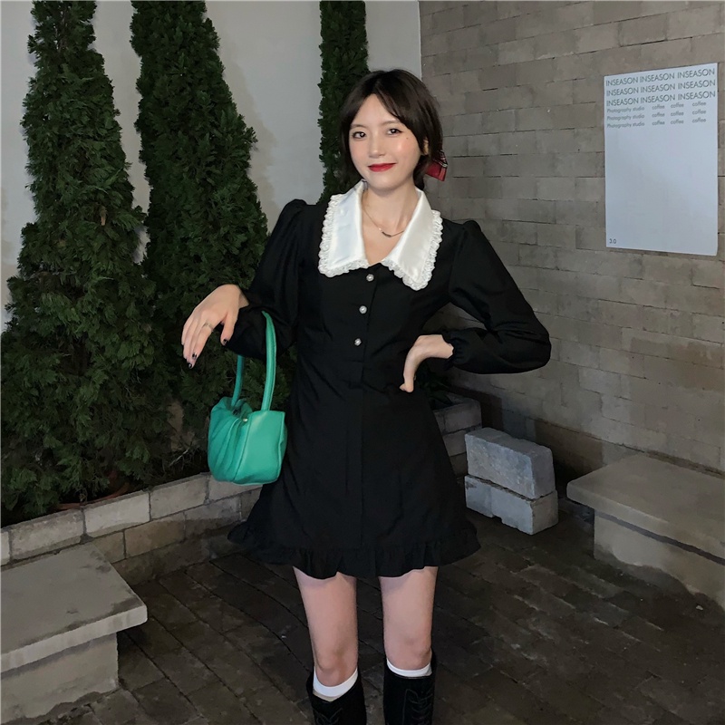 Chân váy ZHELIHANGFEI màu đen đơn giản thời trang