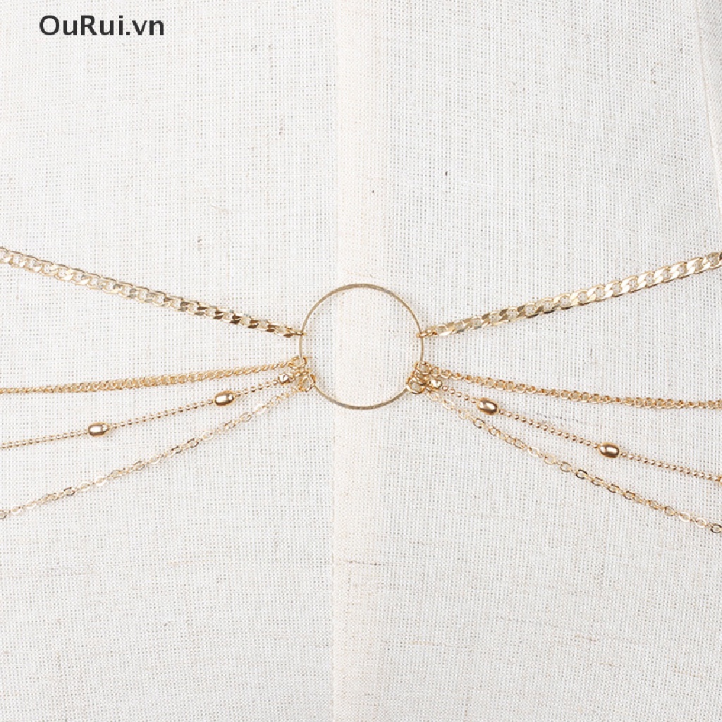 Dây Xích Đeo Hông Nhiều Tầng Màu Vàng Phong Cách Bohemian Thời Trang Cho Nữ