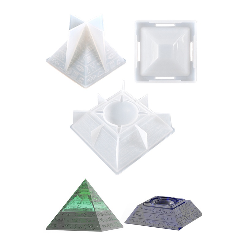 Khuôn Silicone Hình Kim Tự Tháp Làm Giá Đỡ Hộp Thuốc Lá Epoxy UV DIY