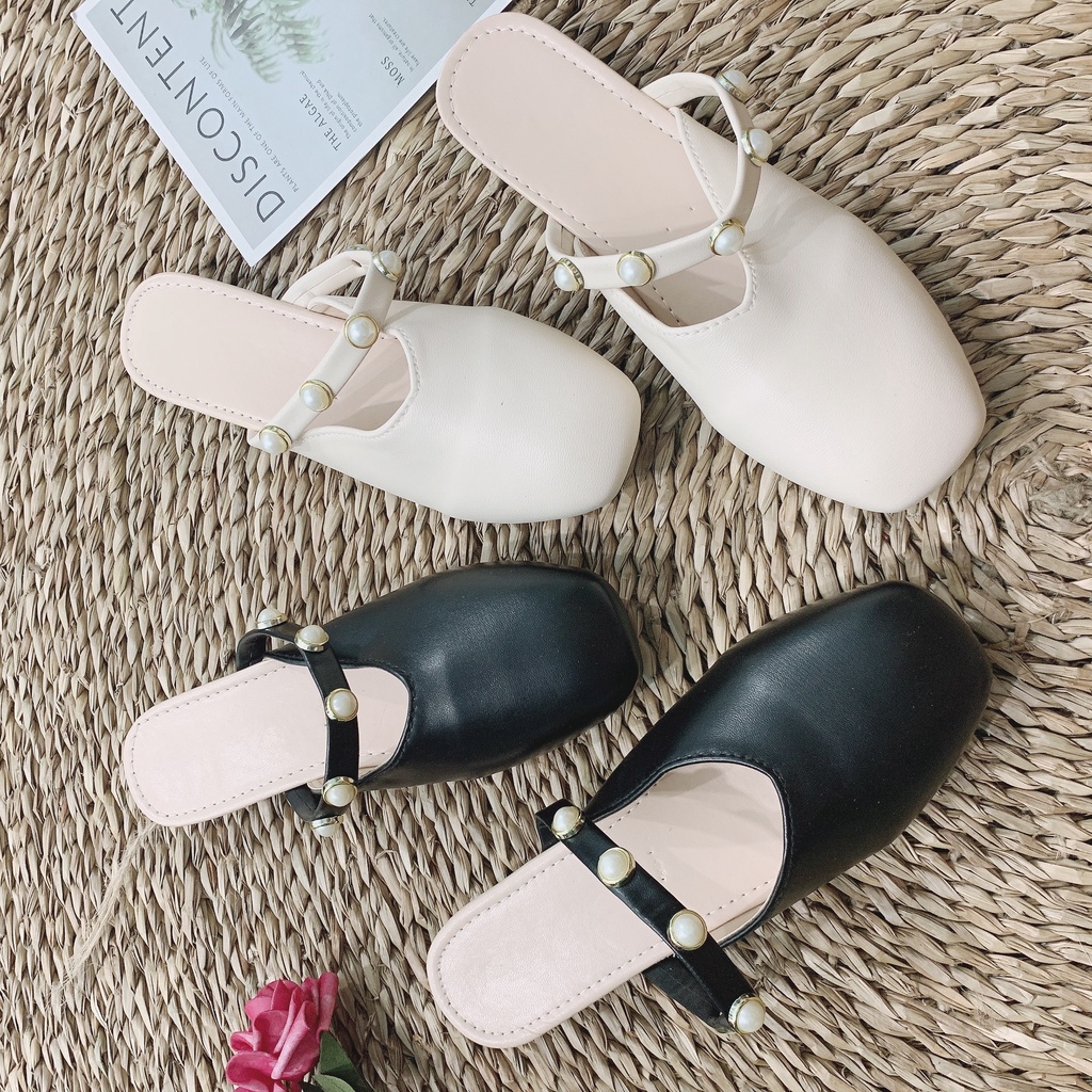[XẢ KHO] Giày sục nữ đế bằng đính khuy chuỗi ngọc S358 SUTANO | BigBuy360 - bigbuy360.vn