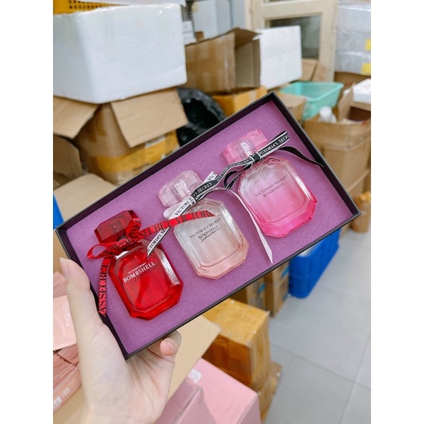 Set nước hoa Victoria Secret Bomshell 3 chai Siêu Đẹp - Mỗi chai 30ml