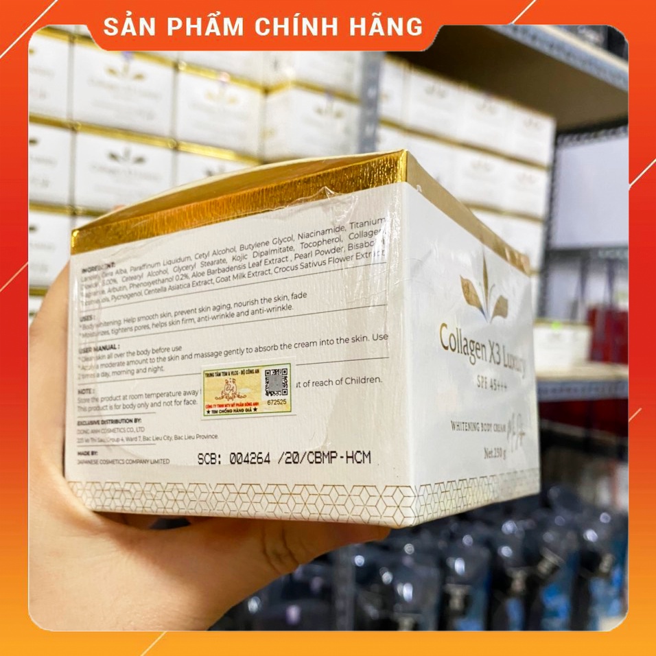 [Chính hãng] Combo Kem Body Collagen X3 Luxury + Tắm Trắng Colagen X3 Mix Saffron công ty Mỹ phẩm Đông Anh