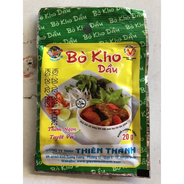 Bò kho dầu thiên thành gói 20g hàng việt nam chất lượng cao