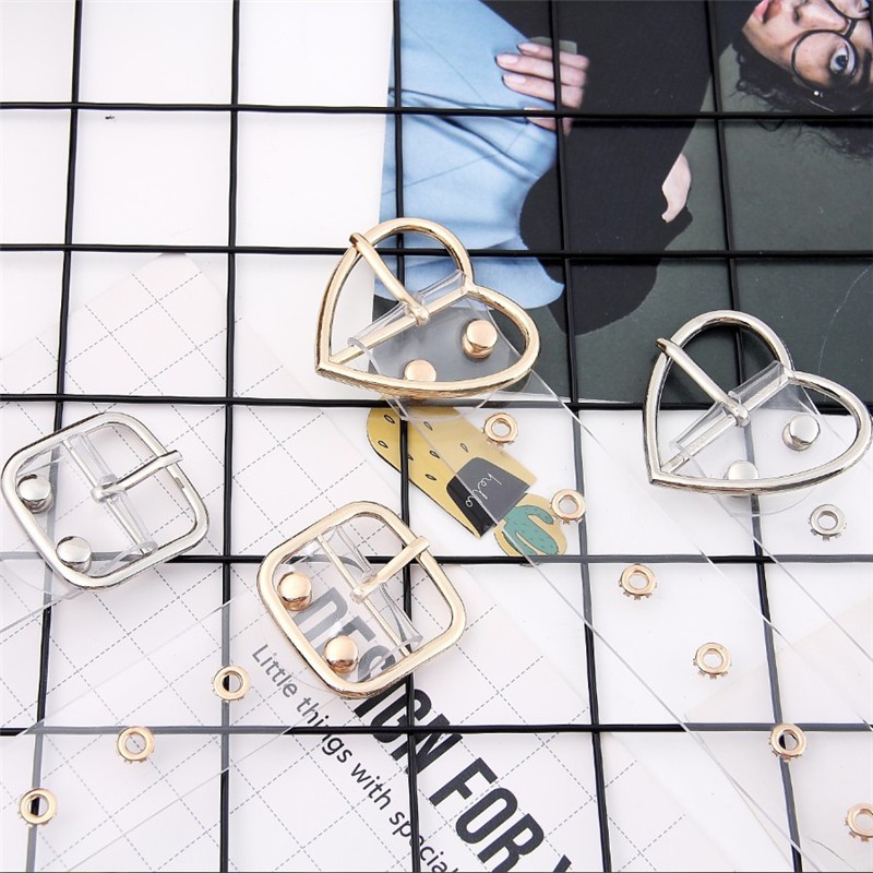 SmileFairyCC【COD &amp; Hàng Có Sẵn】Thắt Lưng Nữ Trong Suốt Khóa Tròn/Hình Trái Tim/Tròn Dễ Thương Thời Trang