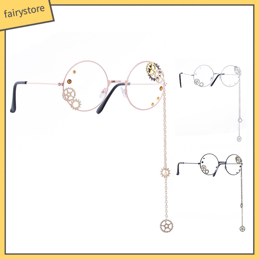 Mắt Kính Gọng Tròn Phong Cách Punk Dành Cho Nam Và Nữ