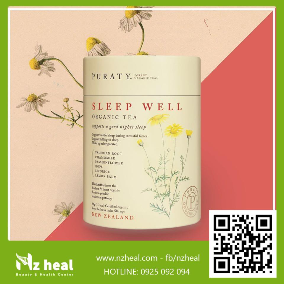 Trà hữu cơ ngủ ngon Puraty Sleep Well Tea Organic 12g