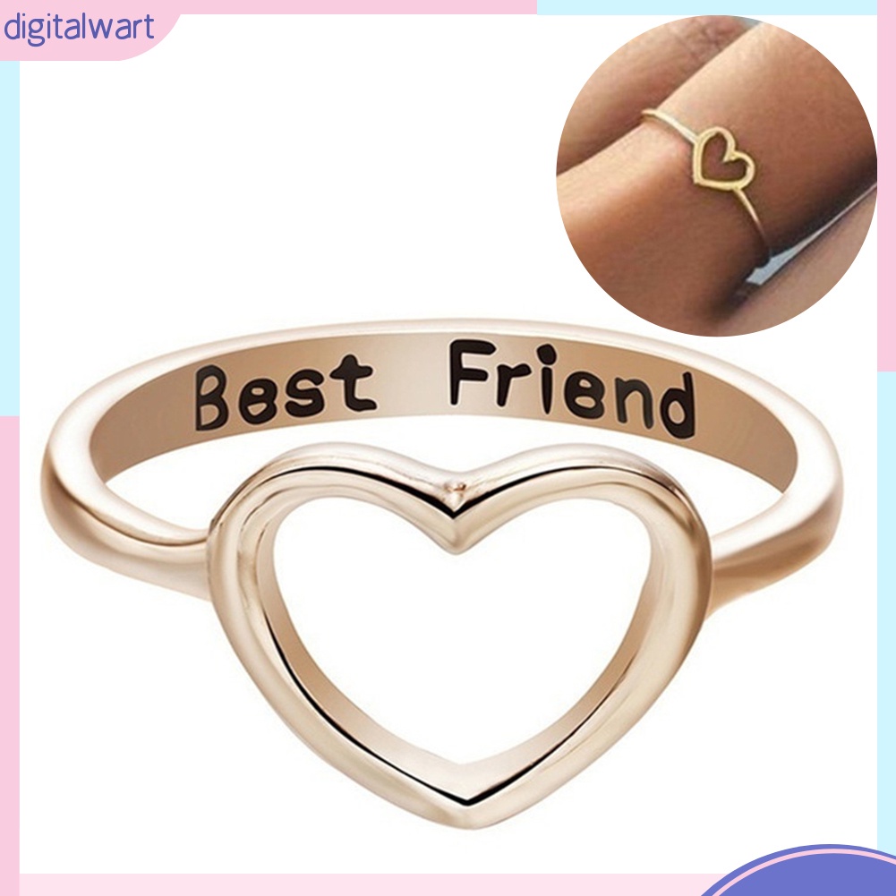 Nhẫn Hợp Kim Mặt Hình Trái Tim Khắc Chữ Best Friend Thời Trang Cho Nữ