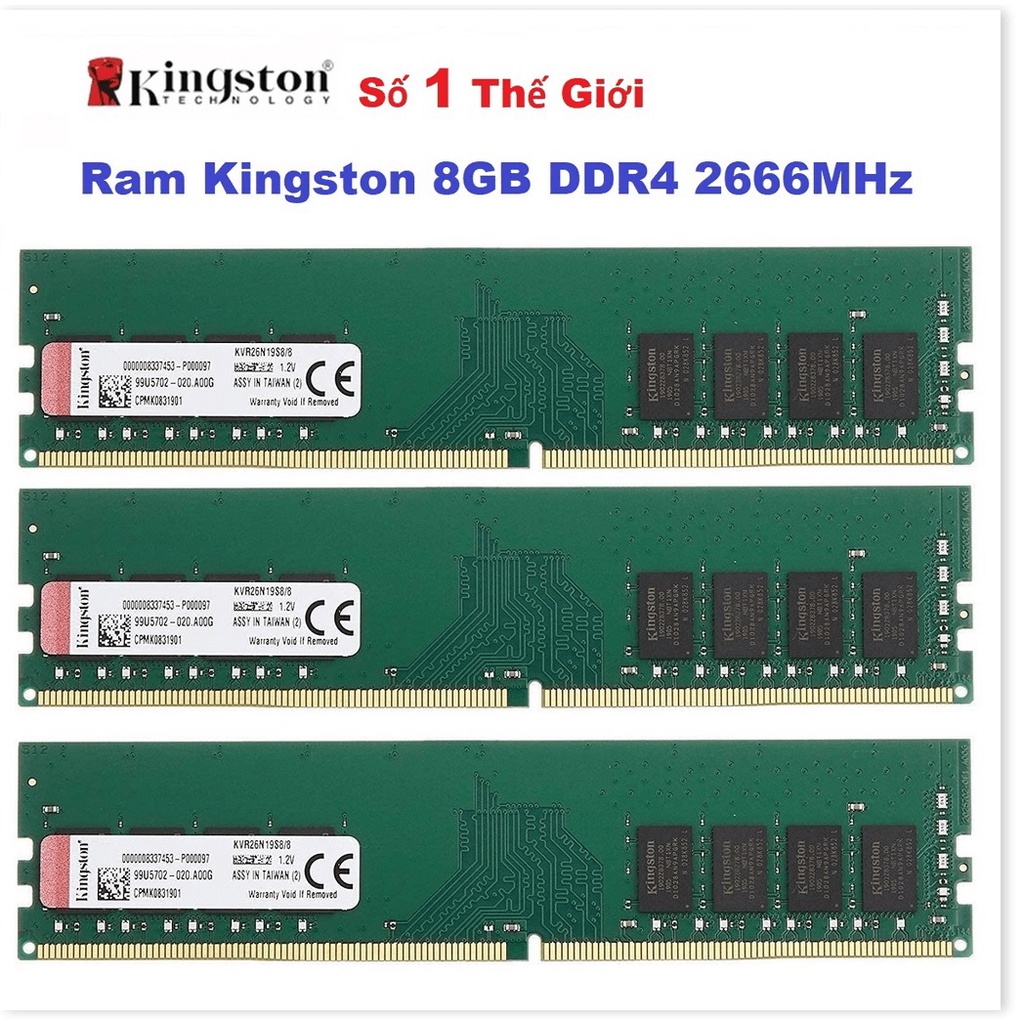 📌 RAM 8GB DDR4 Kingston Samsung Hynix Bus 2400MHz 2666MHz 1.2V Dùng Cho Máy Tính Bàn PC Desktop Bảo hành 36 tháng 1 đổi