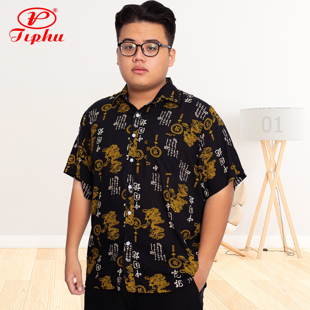 Áo sơ mi trung niên Amazing ngắn tay, thời trang trung niên form rộng, hút mồ hôi, big size tới 105kg