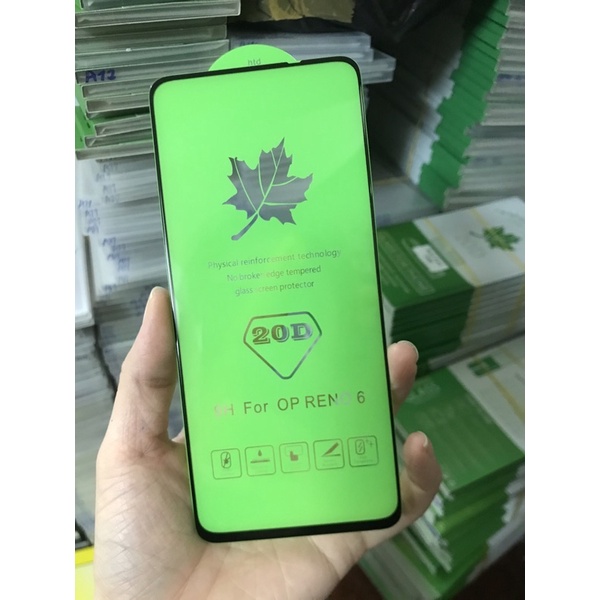 Kính cường lực full màn cho Oppo RENO 6 tặng miếng lau kính