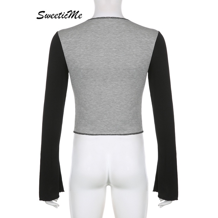 Áo Thun Tay Dài Dáng Ôm In Họa Tiết Thời Trang Quyến Rũ Cho Nữ