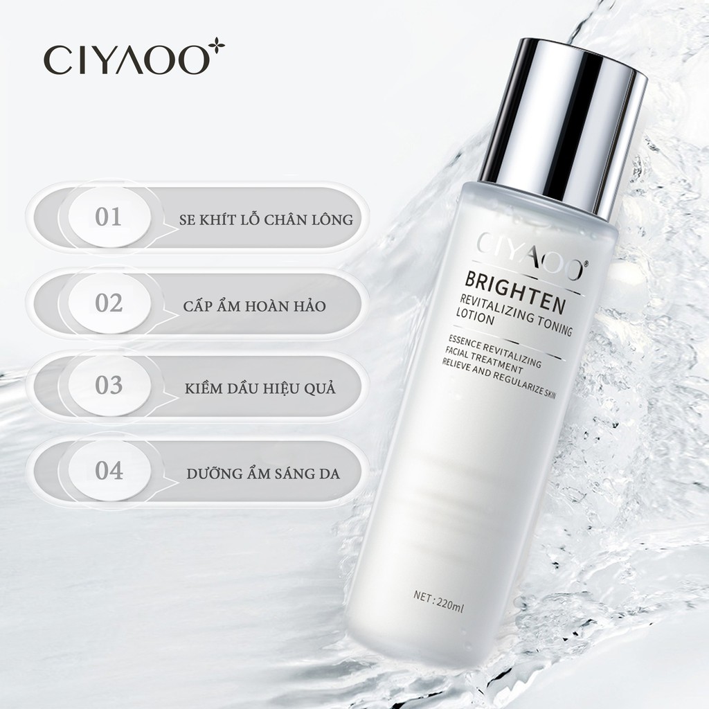 Nước Thần Dưỡng Da CIYAOO Làm Sáng &amp; Trẻ Hóa Da Revitalizing Toning Lotion 220ml