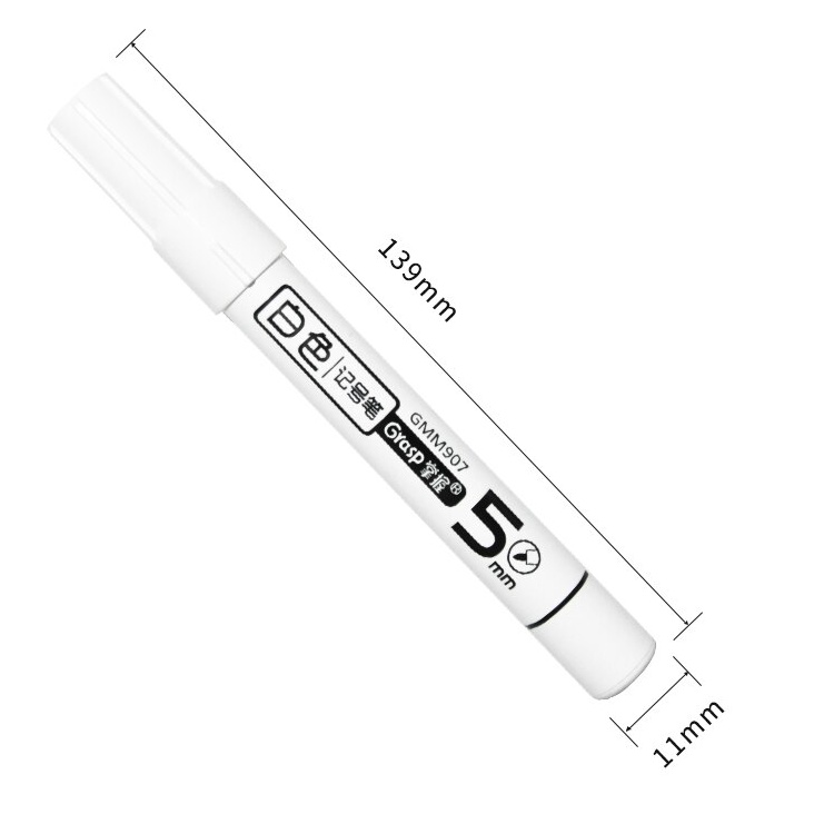 Bút dạ màu trắng Grasp GMM907 - Nhanh khô, không thấm nước, không phai màu