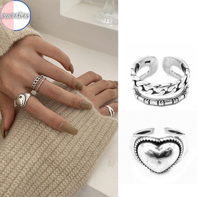 1 Nhẫn Nữ Hình Trái Tim Phong Cách Retro