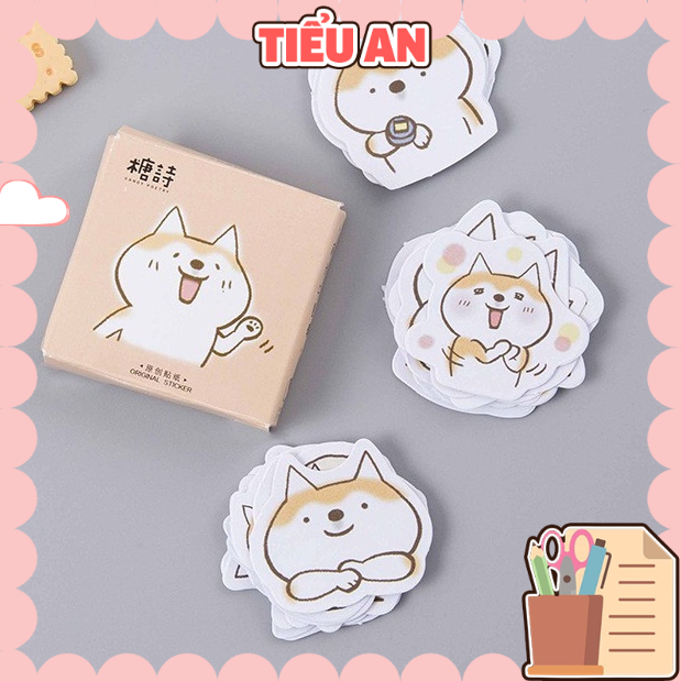 Bộ sticker/ Hình dán Chú Cún Chibi (45 Hình)
