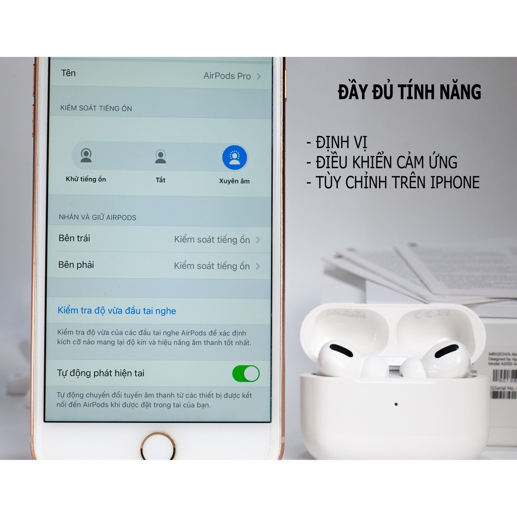 Tai Nghe Bluetooth Không Dây 5.0 Airpods 2 Pro TWS Định Vị - Đổi Tên - Xuyên Âm - Chống Ồn Chủ Động Phiên Bản Nâng Cấp