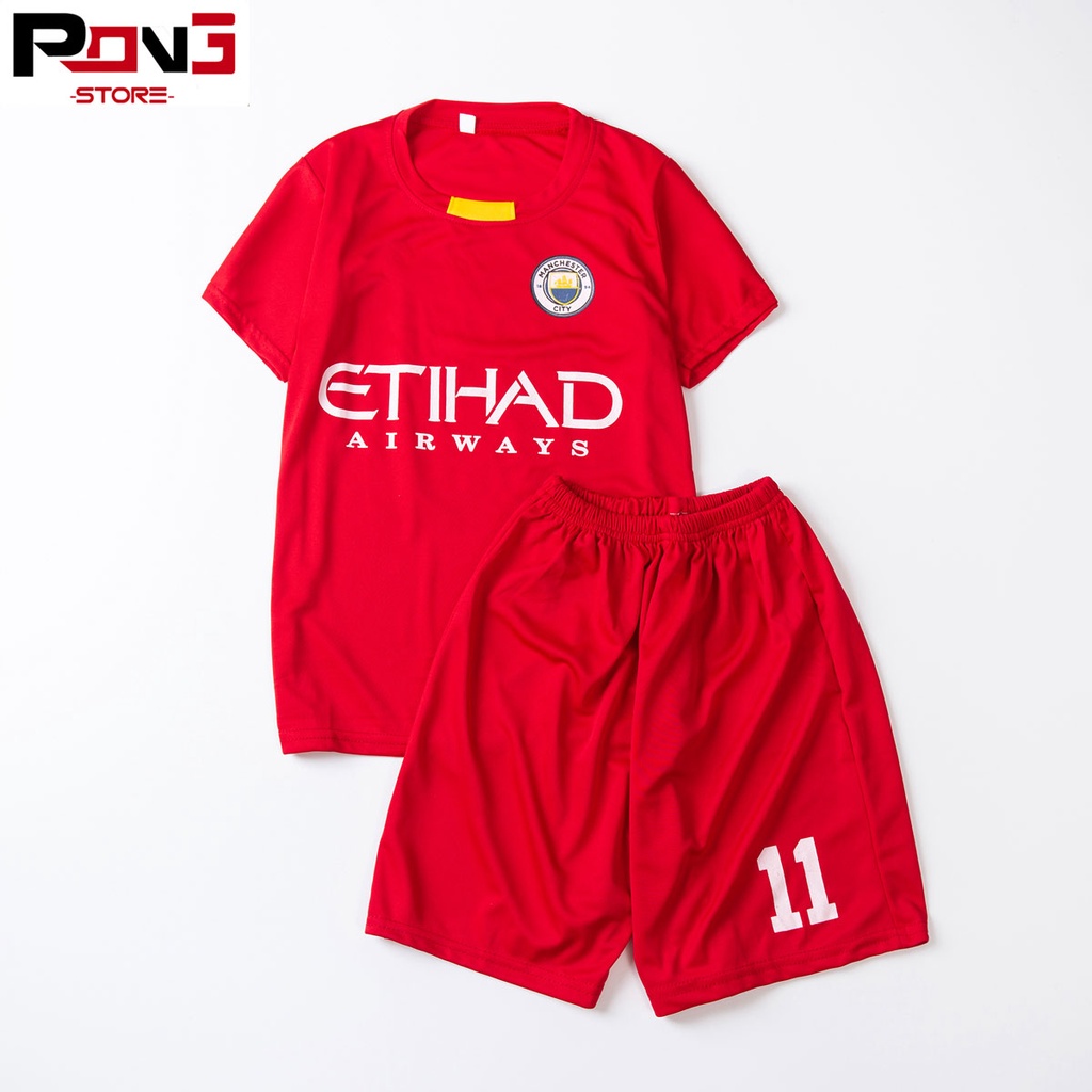 Bộ quần áo bóng đá trẻ em nam,nữ CLB Manchester City  chất thun lạnh  cho các bé từ 2 đến 15 tuổi của Pong__store