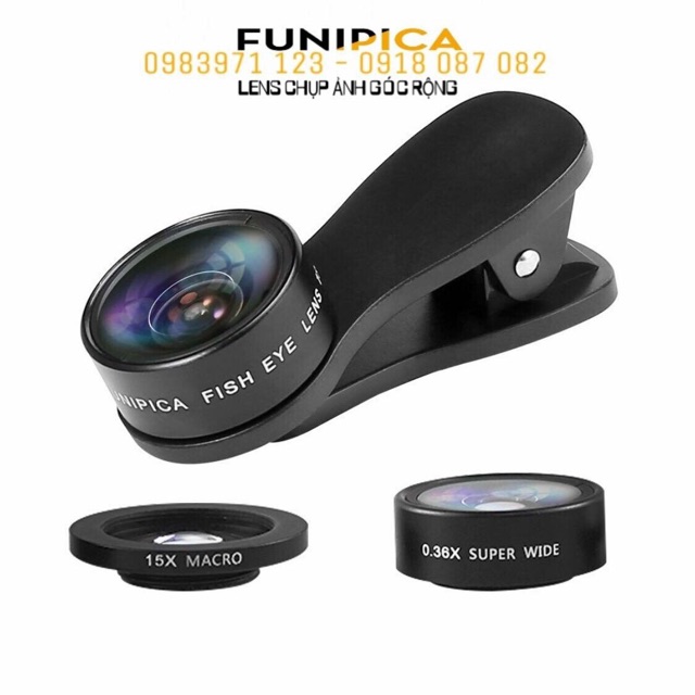 Lens 3in1 chụp ảnh góc siêu rộng FUNIPICA chính hãng