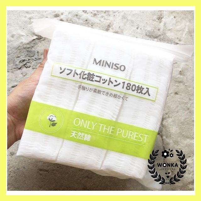 BÔNG TẨY TRANG MINISO NHẬT BẢN GÓI 180 MIẾNG MỀM MỊN | BigBuy360 - bigbuy360.vn