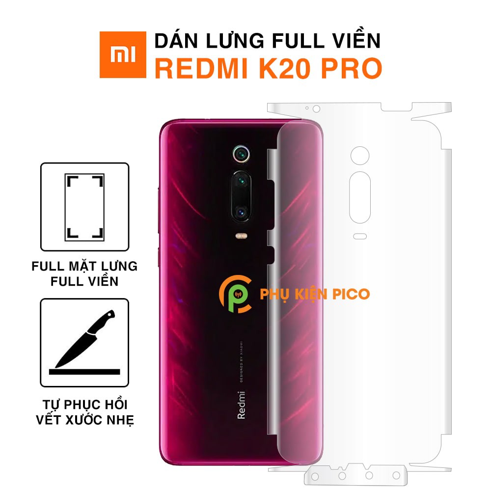 Dán lưng Xiaomi Redmi K20 / Redmi K30 / Redmi k30 Pro / Redmi K40 / Redmi K40 Pro PPF dẻo trong suốt full mặt lưng