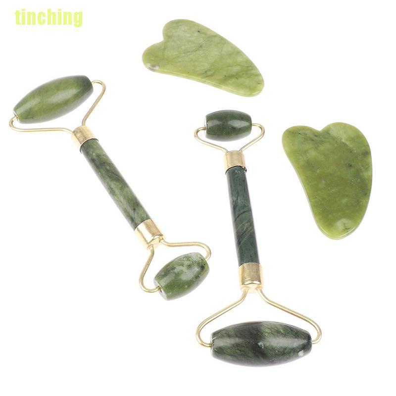 Cây Lăn Mát Xa Mặt Bằng Đá Guasha + Đá