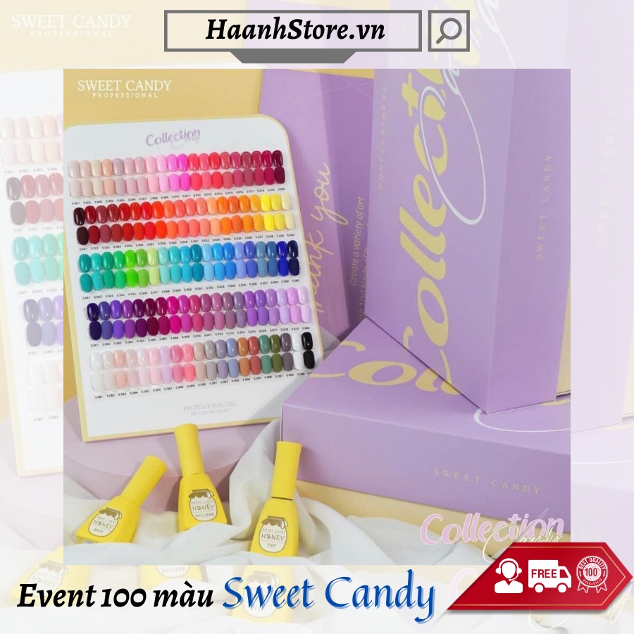 Set 100 màu Sơn gel cao cấp Hàn quốc Sweet Candy gel chính hãng [ 100 Colors Open Package ]