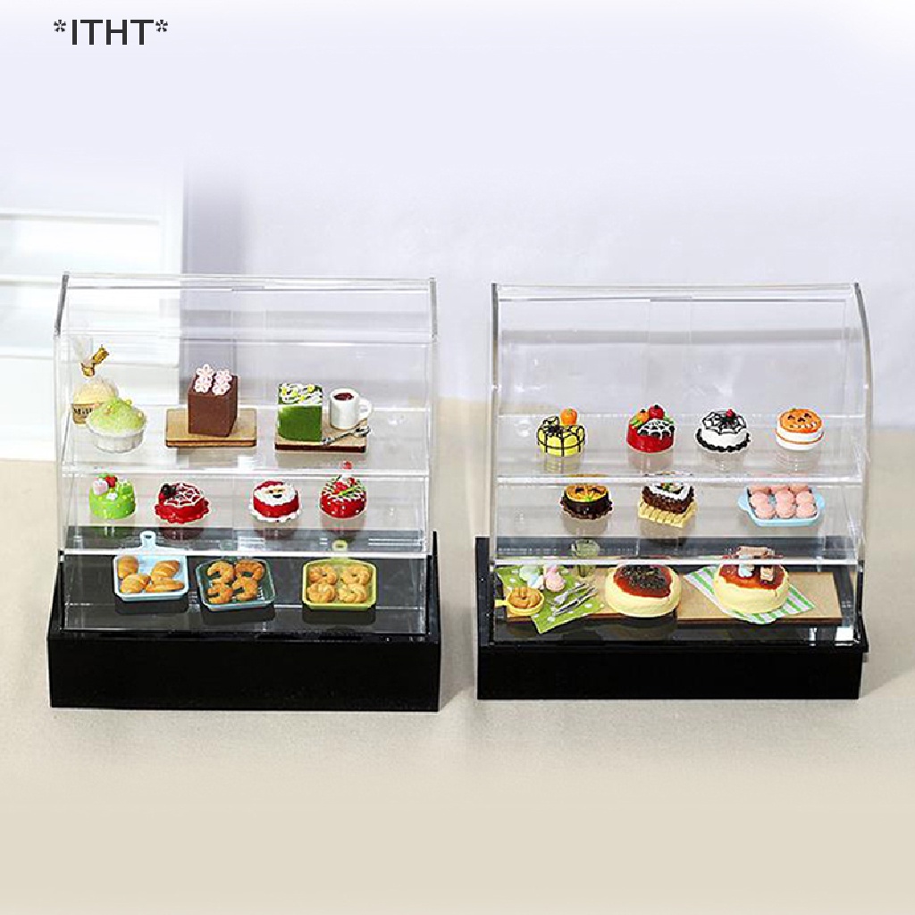 Tủ Trưng Bày Bánh Kem Mini Bằng Gỗ Tỉ Lệ 1: 12 Trang Trí Nhà Búp Bê