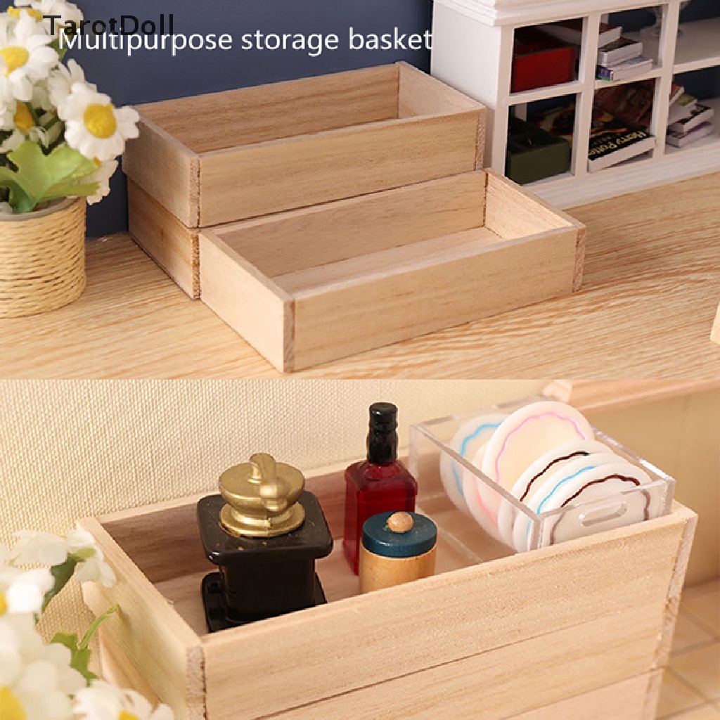 Giỏ Gỗ Mini Đựng Trái Cây Rau Củ Quả Trang Trí Nhà Búp Bê