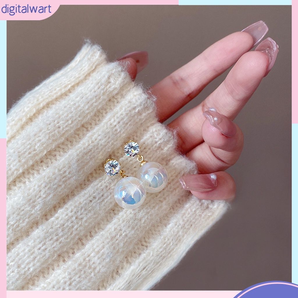 1 Đôi Bông Tai Hình Nàng Tiên Cá Đính Ngọc Trai Giả Lấp Lánh Dễ Phối Đồ